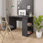 Scrivania moderna rettangolare in legno composito grigio di medie dimensioni