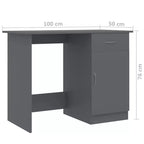 Scrivania grigia 100x50x76 cm in legno composito