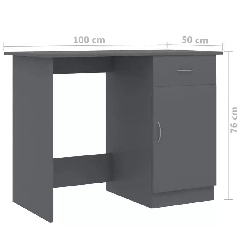 Scrivania grigia 100x50x76 cm in legno composito