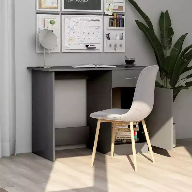 Scrivania grigia 100x50x76 cm in legno composito