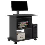 Scrivania per computer Grigio Legno multistrato Componenti scorrevoli compatti