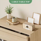 Cassettiera a 5 cassetti per camera da letto, cassettiera alta moderna a 5 cassetti con cassetti grandi, organizer in legno per soggiorno, asilo nido, ingresso, naturale