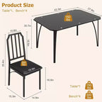 Set tavolo da pranzo in vetro con sedie imbottite, design con bordo smussato, mobili da pranzo compatti per piccoli spazi, appartamenti e cucine domestiche
