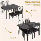 Set tavolo da pranzo in vetro con sedie imbottite, design con bordo smussato, mobili da pranzo compatti per piccoli spazi, appartamenti e cucine domestiche