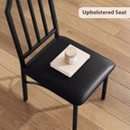 Set tavolo da pranzo in vetro con sedie imbottite, design con bordo smussato, mobili da pranzo compatti per piccoli spazi, appartamenti e cucine domestiche