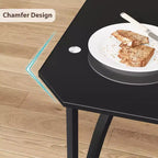 Set tavolo da pranzo in vetro con sedie imbottite, design con bordo smussato, mobili da pranzo compatti per piccoli spazi, appartamenti e cucine domestiche