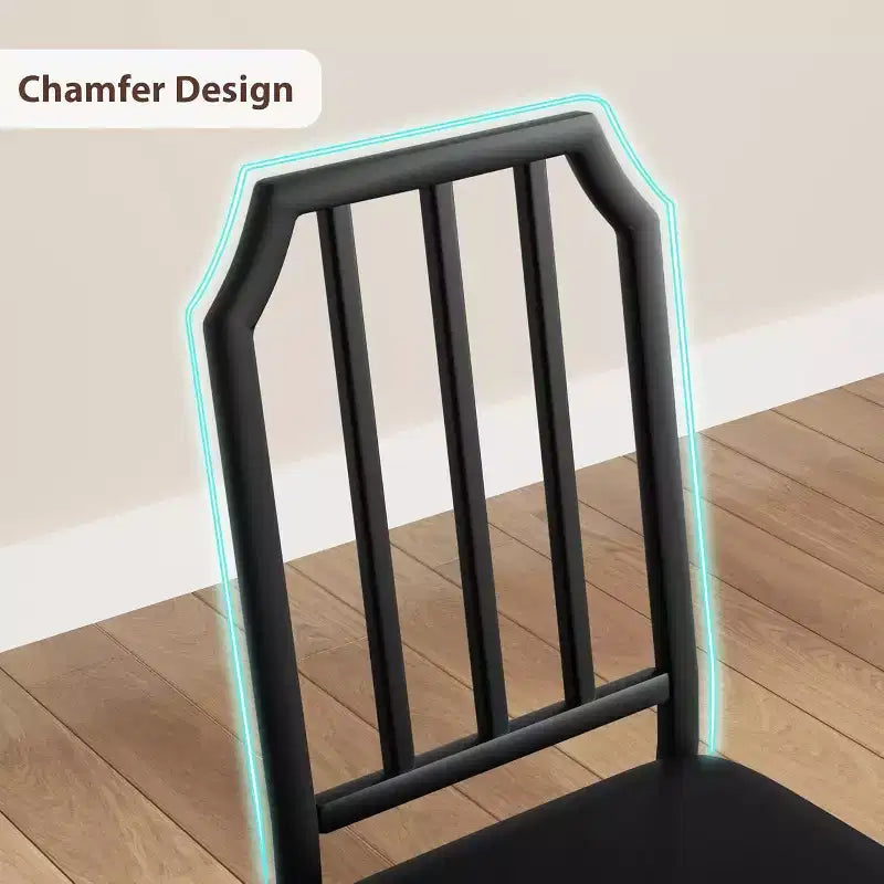 Set tavolo da pranzo in vetro con sedie imbottite, design con bordo smussato, mobili da pranzo compatti per piccoli spazi, appartamenti e cucine domestiche