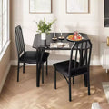 Glass Dining Table Set with Upholstered Chairs, Chamfered Edge Design, Compact Dining Furniture for Small Spaces, Apartments, and Home Kitchens