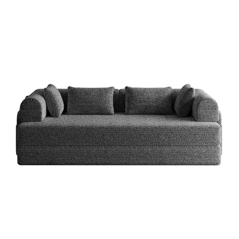 Divano pieghevole in ciniglia verde da 78,7 pollici con cuscino cilindrico, divano a terra per soggiorno, camera da letto, salotto, studio