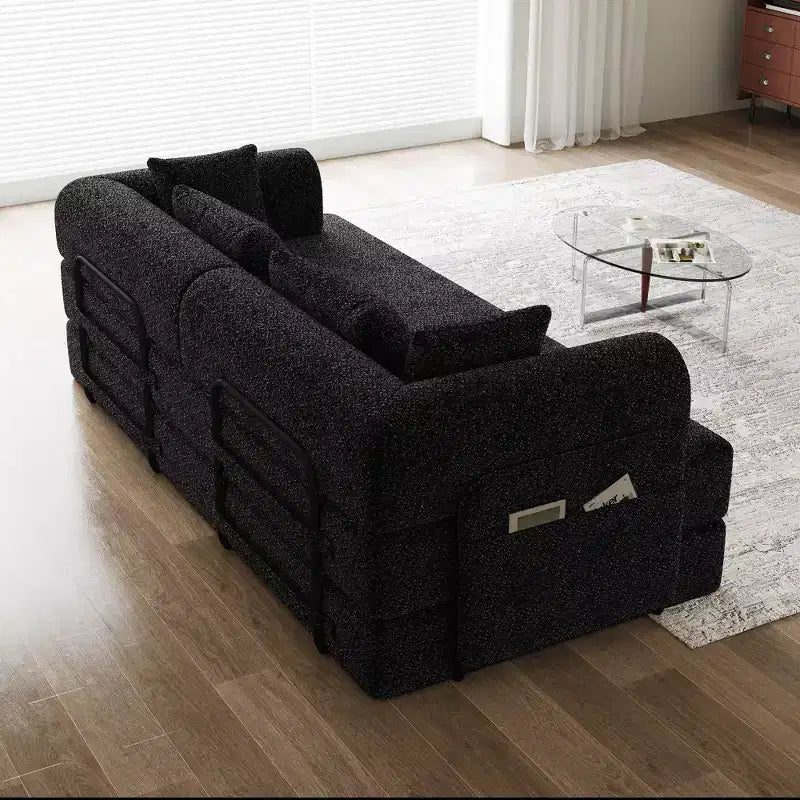 Divano pieghevole in ciniglia verde da 78,7 pollici con cuscino cilindrico, divano a terra per soggiorno, camera da letto, salotto, studio
