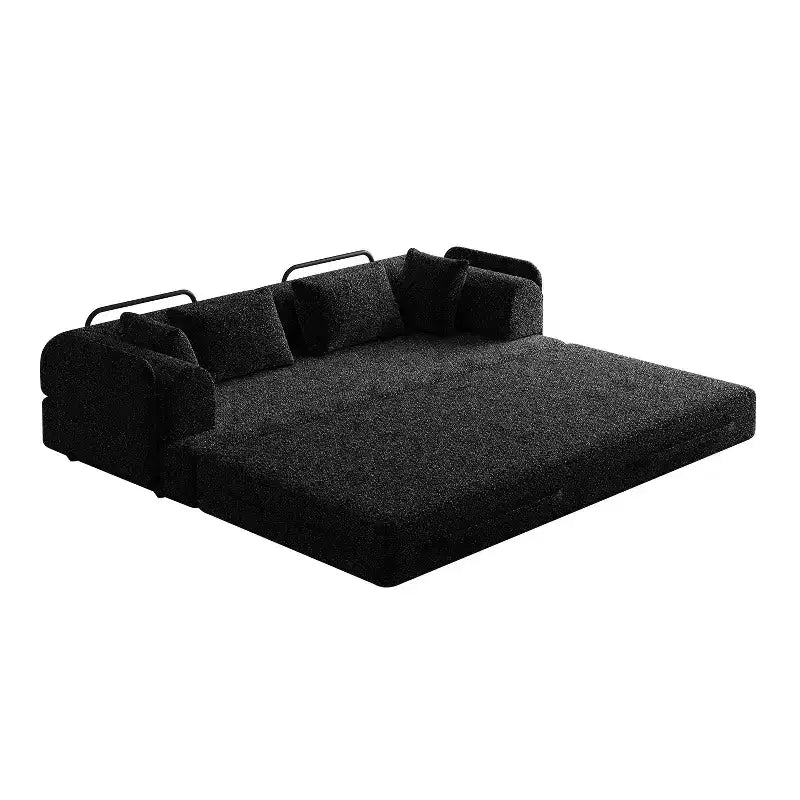 Divano pieghevole in ciniglia verde da 78,7 pollici con cuscino cilindrico, divano a terra per soggiorno, camera da letto, salotto, studio