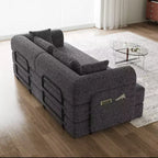 Divano pieghevole in ciniglia verde da 78,7 pollici con cuscino cilindrico, divano a terra per soggiorno, camera da letto, salotto, studio