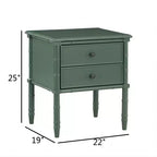 GDFStudio Emmett comodino con 2 cassetti, moderno di metà secolo, 56 cm