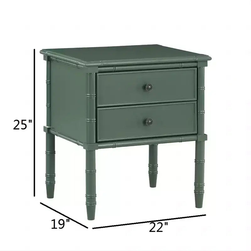 GDFStudio Emmett comodino con 2 cassetti, moderno di metà secolo, 56 cm
