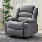Grande poltrona reclinabile imbottita in tessuto con linguetta manuale, portabicchieri, tasca laterale, reclinazione a 3 posizioni, divano singolo in stile minimalista