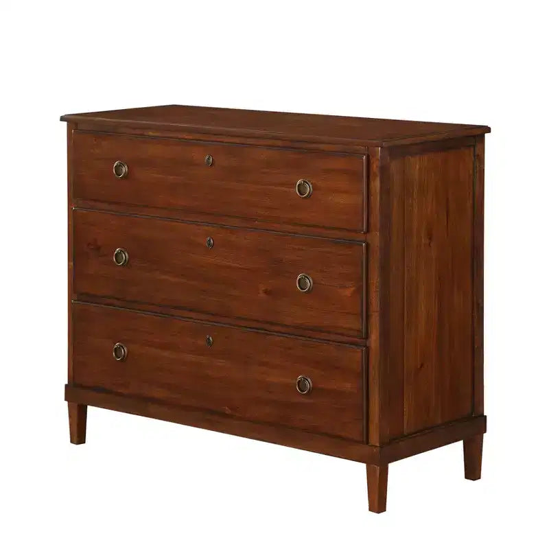 Cassettiera Callen rustica GDFStudio in legno di acacia con 3 cassetti, 42 pollici