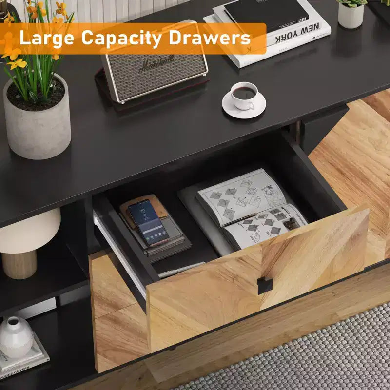 CuisinSmart Mobiletto freestanding, Credenza con cassetti e ante, Credenza in legno con spazio contenitivo per sala da pranzo