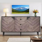 CuisinSmart Mobiletto freestanding, Credenza con cassetti e ante, Credenza in legno con spazio contenitivo per sala da pranzo