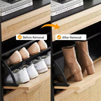Scarpiera a 3 livelli con cassetti a ribalta Organizzatore stretto in rattan con gambe in metallo per l'ingresso