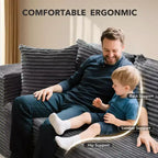 Divano componibile reversibile GustoWave da 106 pollici, divano a L Cloud con chaise longue oversize, divano contemporaneo a 3 posti con memory