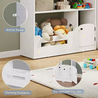 Libreria in legno per bambini con luce a sensore di movimento, organizer porta-giocattoli per bambini, libreria in stile casa delle bambole per sala giochi, camera da letto e cameretta