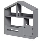 Libreria in legno per bambini con luce a sensore di movimento, organizer porta-giocattoli per bambini, libreria in stile casa delle bambole per sala giochi, camera da letto e cameretta