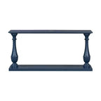 Okak 63IN Tavolo da Ingresso Vintage con Impiallacciatura in Pino, Consolle con Eleganti Gambe Affusolate e Ripiano Aperto, Tavolo da Corridoio per Soggiorno, Blu