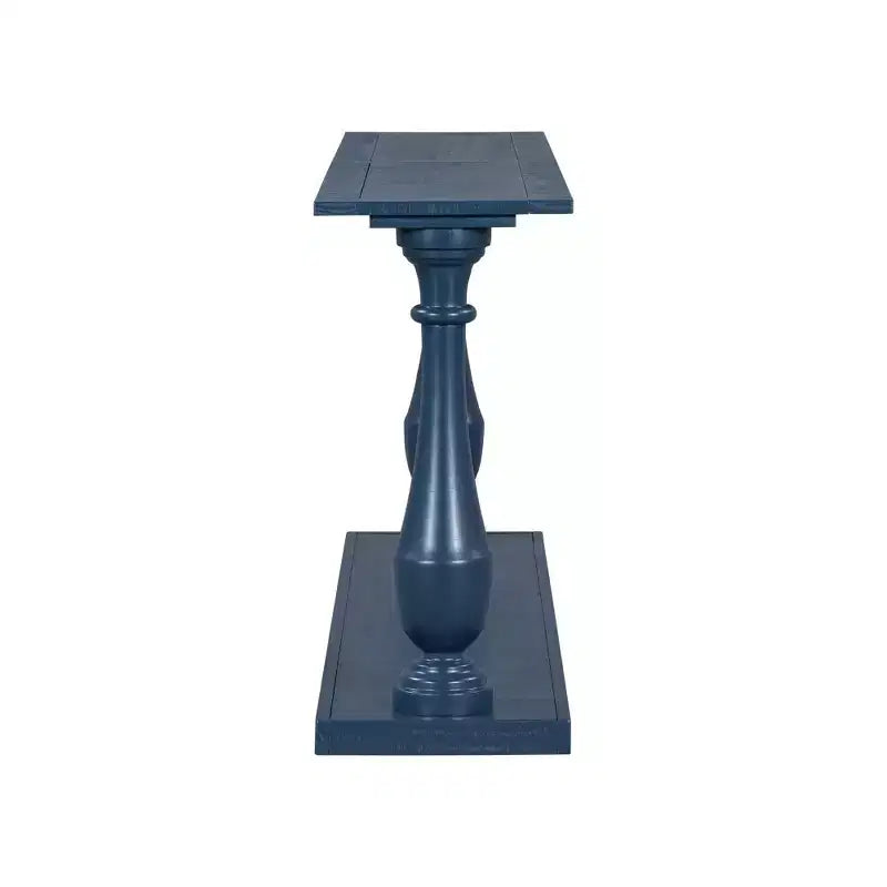 Okak 63IN Tavolo da Ingresso Vintage con Impiallacciatura in Pino, Consolle con Eleganti Gambe Affusolate e Ripiano Aperto, Tavolo da Corridoio per Soggiorno, Blu