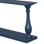 Okak 63IN Tavolo da Ingresso Vintage con Impiallacciatura in Pino, Consolle con Eleganti Gambe Affusolate e Ripiano Aperto, Tavolo da Corridoio per Soggiorno, Blu
