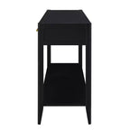 Okak 60IN Tavolino Consolle Moderno Stretto con Ripiano Portaoggetti, Tavolo da Ingresso con 3 Cassetti e Maniglia in Metallo, Tavolo d'Appoggio per Soggiorno, Ingresso, Nero