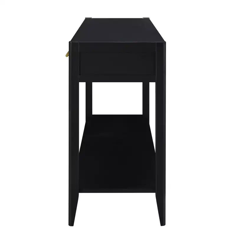 Okak 60IN Tavolino Consolle Moderno Stretto con Ripiano Portaoggetti, Tavolo da Ingresso con 3 Cassetti e Maniglia in Metallo, Tavolo d'Appoggio per Soggiorno, Ingresso, Nero