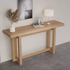Okak 59.05IN Tavolo consolle stretto minimalista con design unico delle gambe, Tavolo da ingresso con piano spesso, Tavolo d'accento per Soggiorno, Corridoio, Quercia