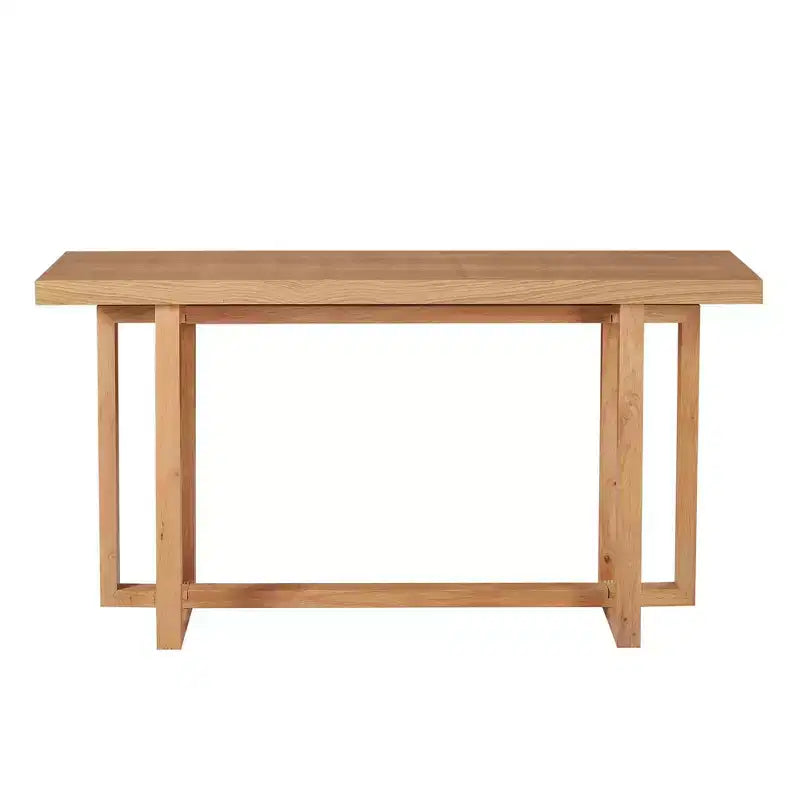 Okak 59.05IN Tavolo consolle stretto minimalista con design unico delle gambe, Tavolo da ingresso con piano spesso, Tavolo d'accento per Soggiorno, Corridoio, Quercia