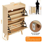 Scarpiera in Rattan a 2 Strati - Contiene 12-18 Paia per Ingresso/Armadio (Design Antiribaltamento)