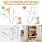Scarpiera in Rattan a 2 Strati - Contiene 12-18 Paia per Ingresso/Armadio (Design Antiribaltamento)