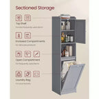 Dcolora Mobile Bagno Alto con Cesto Portabiancheria, Cesto Portabiancheria Estraibile con Manici, Vano con Anta