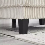 Divano Sezionale a U in Velluto a Coste Homy Casa con Doppia Chaise Longue, Divano a 4 Posti per Soggiorno, Beige