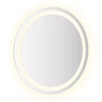 Specchio da bagno a LED in vetro 19,7 pollici di diametro, rotondo moderno