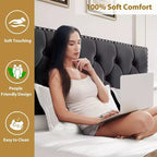 Struttura letto king-size imbottita con 2 cassetti, struttura letto in velluto con testiera capitonné, supporto a doghe in legno, senza rumore, non necessita di rete a molle