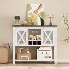 Credenza da cucina CuisinSmart, mobile bar con anta scorrevole a granaio, mobile da caffè con portabottiglie, per soggiorno sala da pranzo