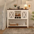 Credenza da cucina CuisinSmart, mobile bar con anta scorrevole a granaio, mobile da caffè con portabottiglie, per soggiorno sala da pranzo
