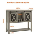 Credenza da cucina CuisinSmart, mobile bar con anta scorrevole a granaio, mobile da caffè con portabottiglie, per soggiorno sala da pranzo