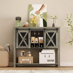 Credenza da cucina CuisinSmart, mobile bar con anta scorrevole a granaio, mobile da caffè con portabottiglie, per soggiorno sala da pranzo