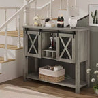 Credenza da cucina CuisinSmart, mobile bar con anta scorrevole a granaio, mobile da caffè con portabottiglie, per soggiorno sala da pranzo
