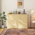 CuisinSmart 46.7 Sideboard Buffet Cabinet with 3 Doors & Adjustable Shelves, Fluted Media Console Coffee Bar Table for Dining Living Room Kitchen