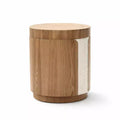LuxenHome 18.6 Round End Table with Storage, Wood Storage Side Table with Lid, Accent Table for Living Room, Bedroom Brown