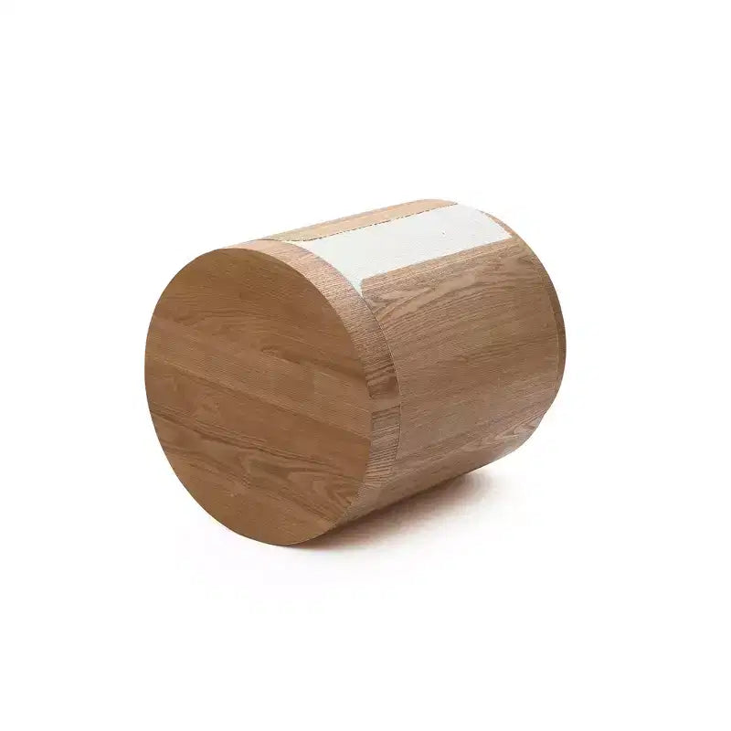 LuxenHome Tavolino rotondo 18.6 con contenitore, Tavolino laterale in legno con coperchio, Tavolino d'appoggio per soggiorno, camera da letto, Marrone