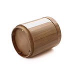 LuxenHome Tavolino rotondo 18.6 con contenitore, Tavolino laterale in legno con coperchio, Tavolino d'appoggio per soggiorno, camera da letto, Marrone