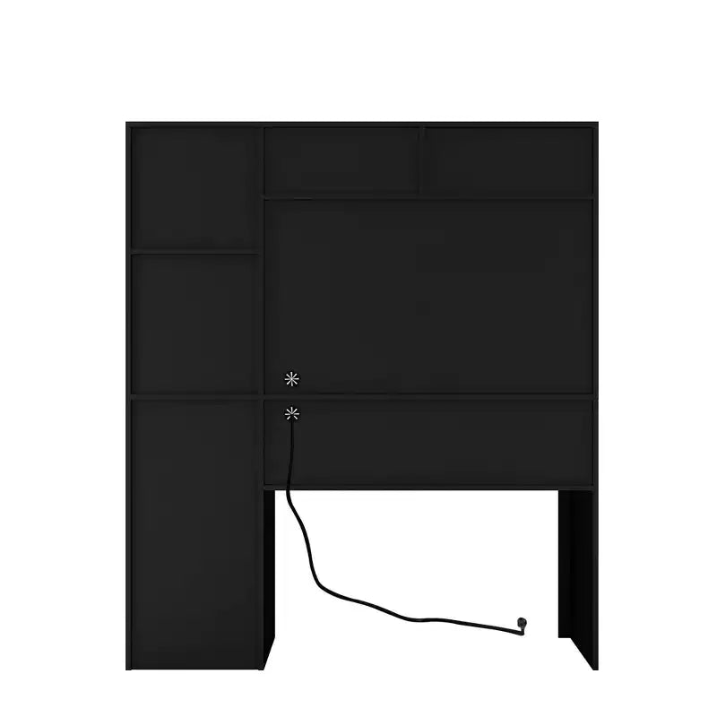 Scrivania moderna Okak 51.18IN con credenza e libreria, scrivania da ufficio con ampio spazio di archiviazione, scrivania da scrittura per studio, sala lettura