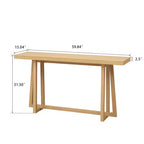 Okak 59.84IN Tavolo rettangolare da ingresso minimalista, Consolle con gambe dal design unico e piano spesso, Tavolino d'appoggio per foyer, esterni